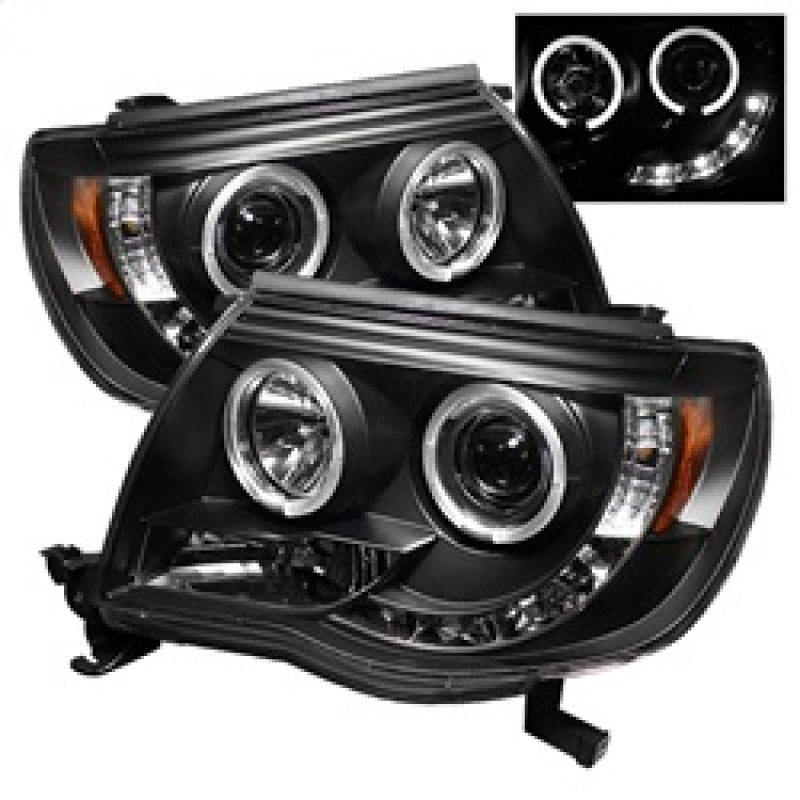 Spyder Toyota Tacoma 05-11 Projector Headlights LED Halo LED Black High H1 Low H1 PRO-YD-TT05-HL-BK-SR1 Performance