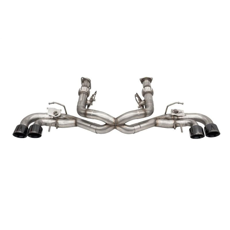 Corsa 2020-2024 Corvette C8 3in Valved Cat-Back 4.5in Blk Quad Tips - Fits Factory NPP Exhaust