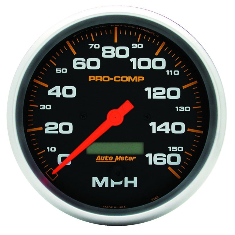 Autometer Pro-Comp 5in 160mph Electric Speedometer w/ LCD Odometer-SR1 Performance