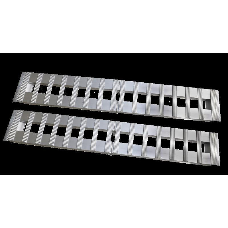 Gen-Y Heavy-Duty 8ft Aluminum Foldable Loading Ramps 15in x 96in 3K Capacity Per Ramp - Pair