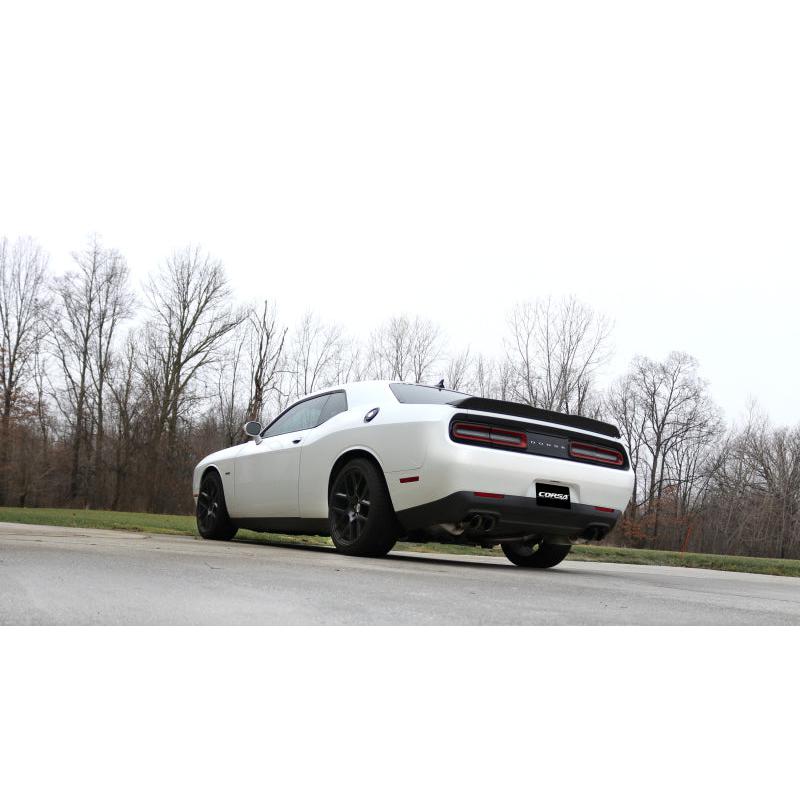 Corsa 2015-2017 Dodge Challenger Sport Cat-Back Dual Rear Exit with Twin 3.5in Black Pro-Series-SR1 Performance