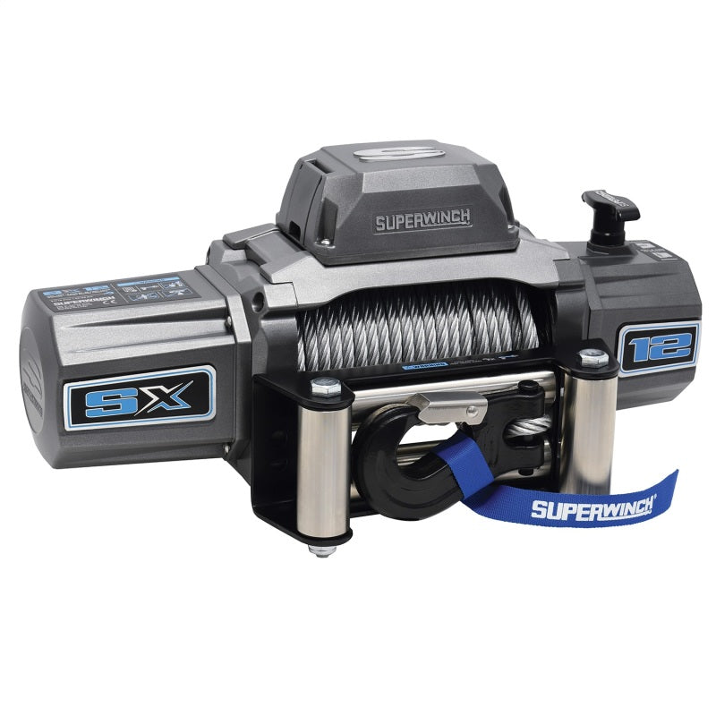 Superwinch 12000 LBS 12V DC 3/8in x 85ft Wire Rope SX 12000 Winch - Graphite-SR1 Performance