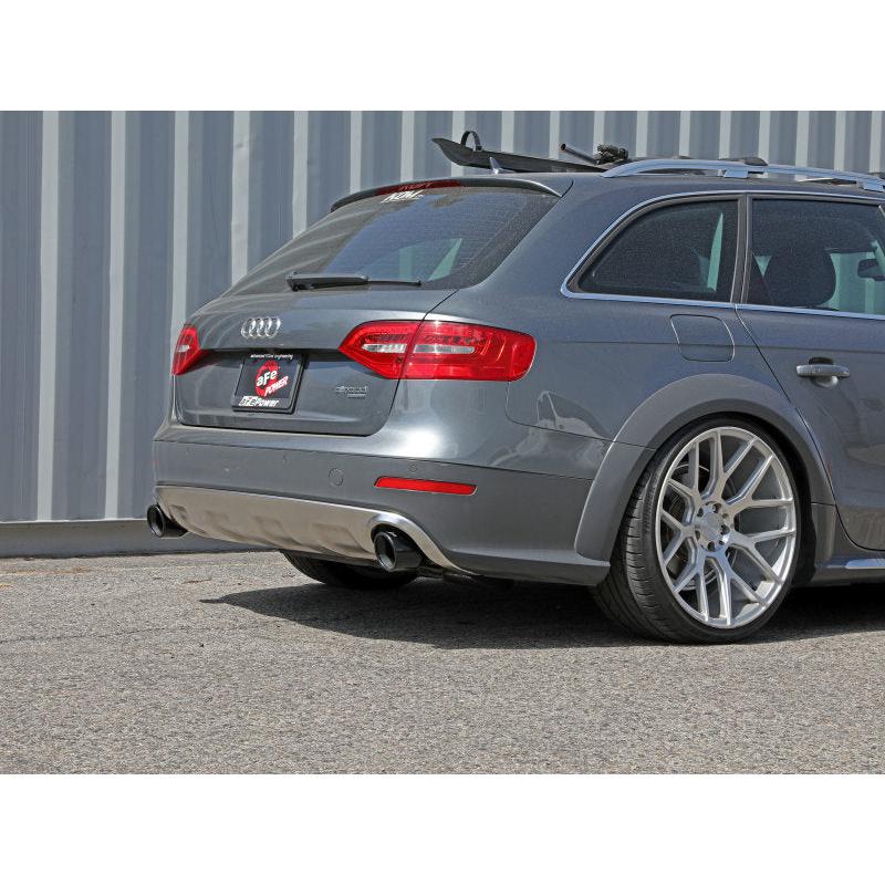 afe MACH Force-Xp 13-16 Audi Allroad L4 SS Axle-Back Exhaust w/ Black Tips