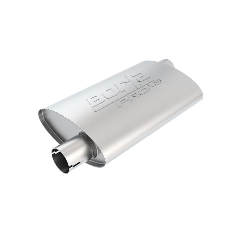 Borla Universal Pro-XS Muffler Oval 2.5in Inlet/Outlet Offset/Offset Notched Muffler