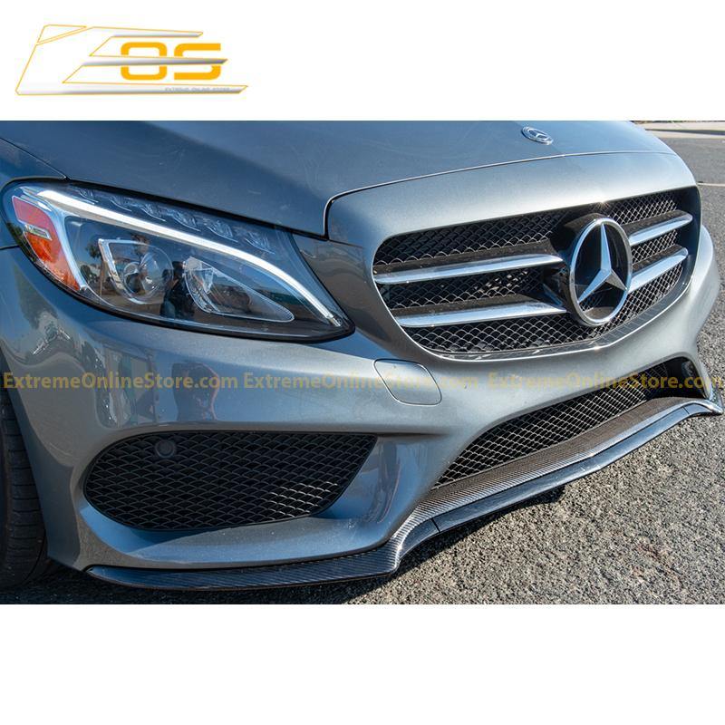 2015-18 Mercedes-Benz C-Class W205 AMG Carbon Fiber Front Splitter Lip - Extreme Online Store
