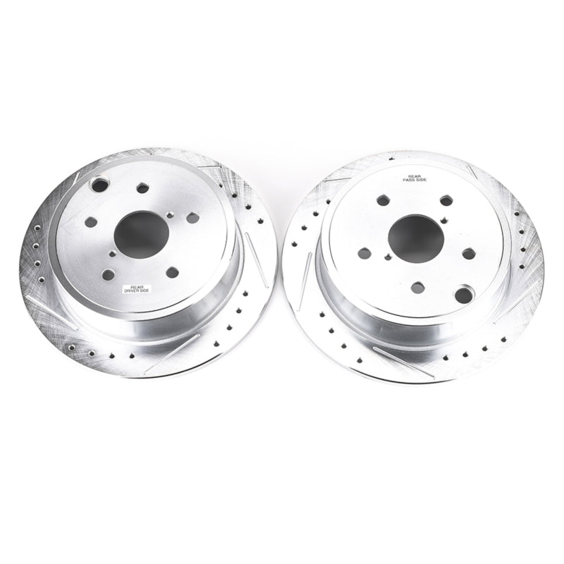 Power Stop 15-19 Subaru WRX Rear Evolution Drilled & Slotted Rotors - Pair-SR1 Performance
