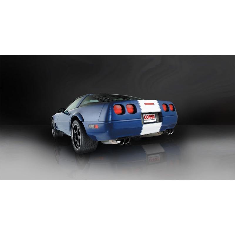 Corsa 1996-1996 Cat-Back Exhaust w/ Twin 3.5in Black Tips 96-96 Chevrolet Corvette C4 5.7L V8 LT4