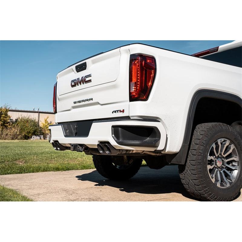 Corsa 19-24 GMC Sierra 1500 Cat-Back Dual Rear Exit with Twin 4in Black Powder Coat Pro-Series Tips