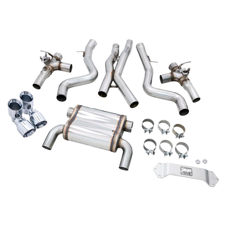 AWE Tuning BMW F8X M3/M4 SwitchPath Catback Exhaust - Chrome Silver Tips