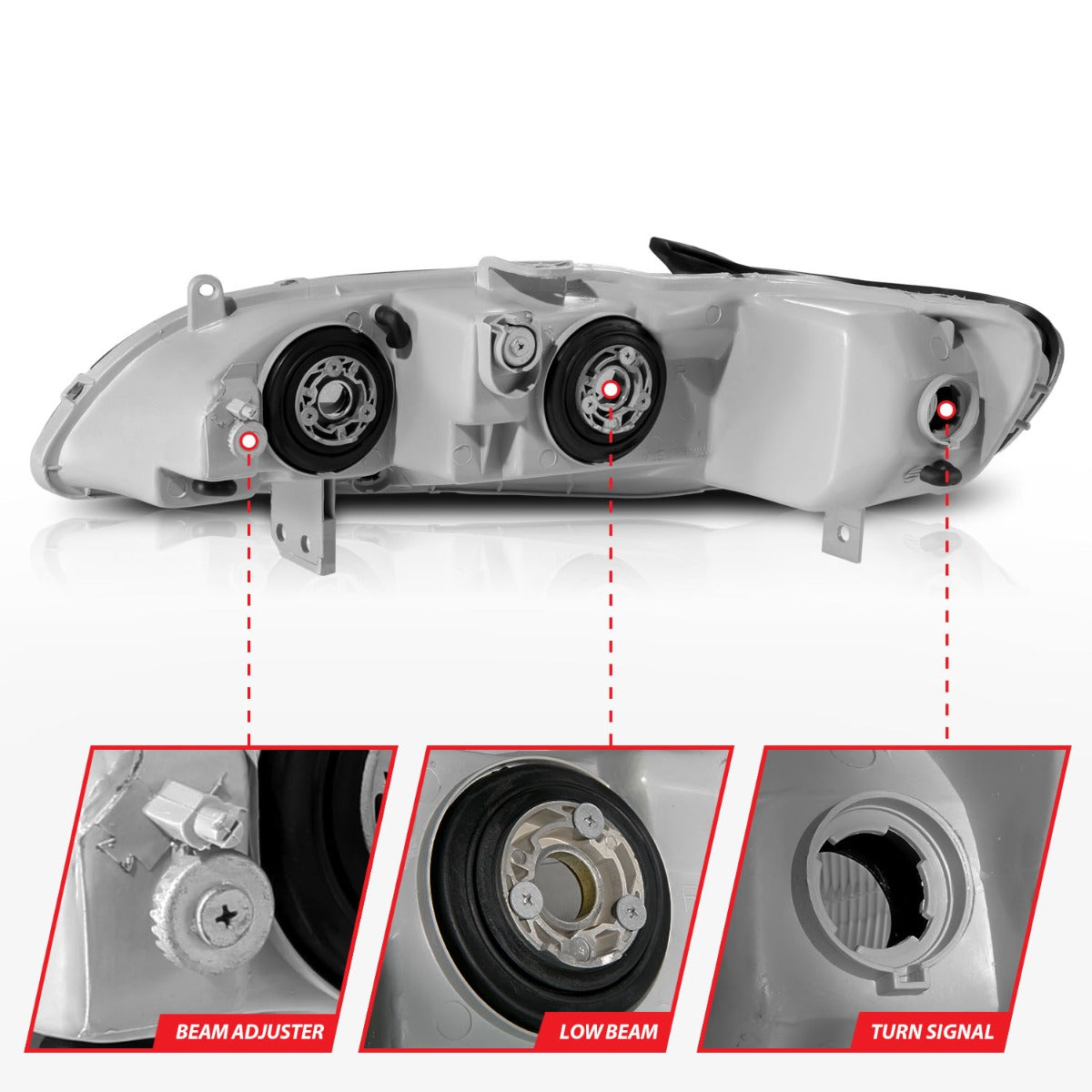 HONDA ACCORD 98-02 CRYSTAL HEADLIGHTS BLACK