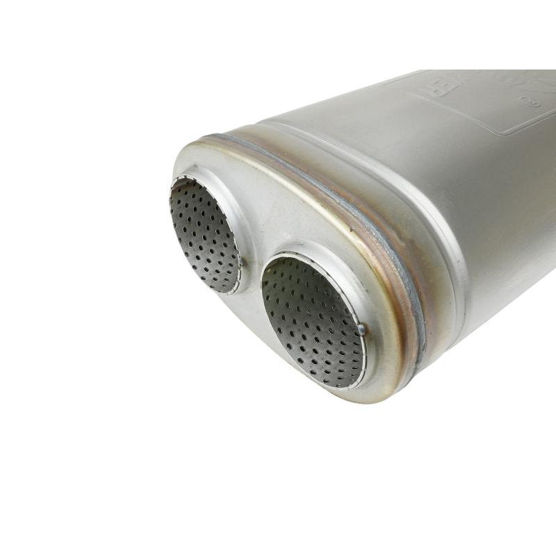 aFe MACH Force-Xp 409 SS Muffler 3in Dual Inlet/Dual Outlet 5in H x 8in W x 18in L - Oval Body