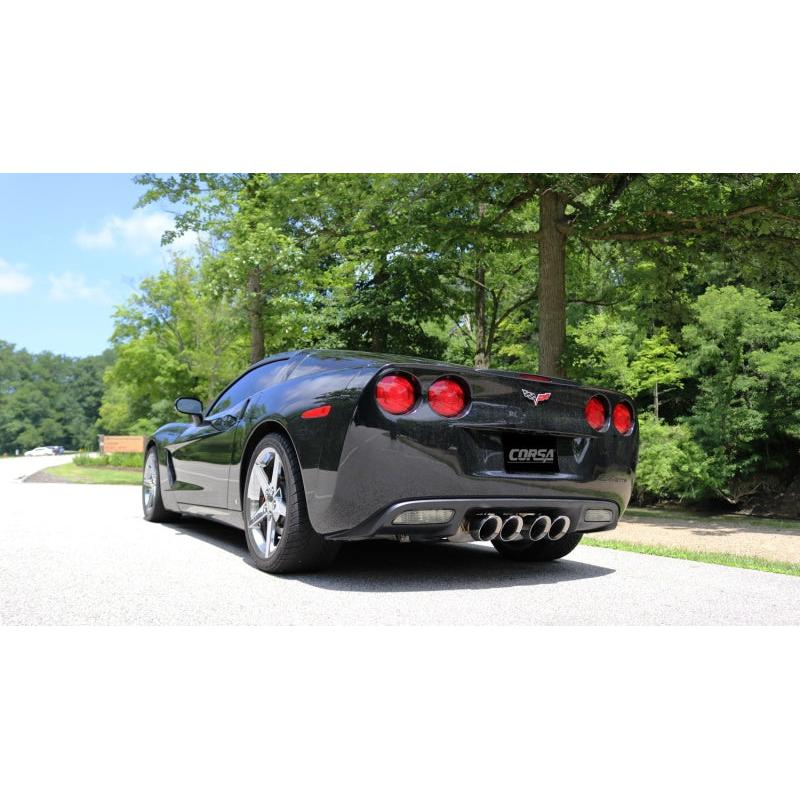 Corsa 2005-2007 Chevrolet Corvette (C6) 6.0L/6.2L Polished Xtreme Axle-Back Exhaust w/4.5in Tips-SR1 Performance