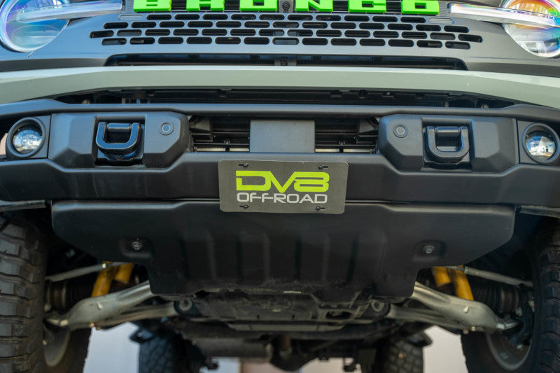 DV8 Offroad 2021 Ford Bronco Front License Plate Mount for OEM Steel Bumper - Slanted Design