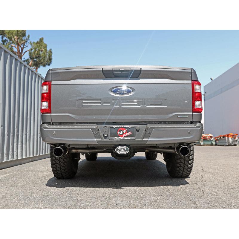 aFe Vulcan 3in 304 SS Cat-Back Exhaust 2021 Ford F-150 V6 2.7L/3.5L (tt)/V8 5.0L w/ Black Tips-SR1 Performance