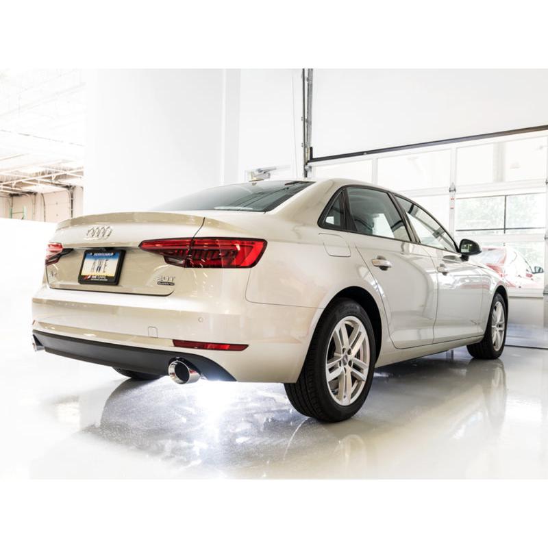 AWE Tuning Audi B9 A4 Touring Edition Exhaust Dual Outlet - Chrome Silver Tips (Includes DP)-SR1 Performance