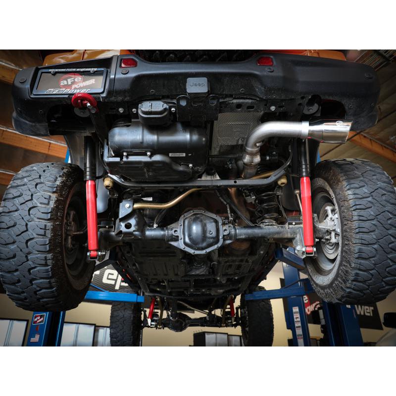 aFe 20-21 Jeep Wrangler Large Bore-HD 3in 304 Stainless Steel DPF-Back Exhaust System - Polished Tip-SR1 Performance