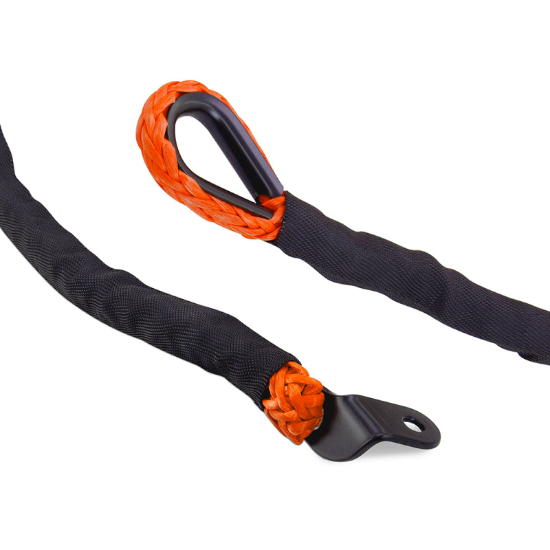 Borne Off-Road Synthetic Rope 3/8 inch x 85 ft Orange for Automotive Recovery and Off-Road Use