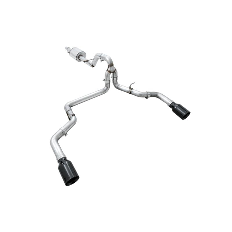 AWE Tuning 2015+ Ford F-150 0FG Dual Exit Performance Exhaust System w/5in Diamond Black Tips-SR1 Performance