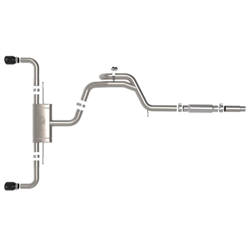 aFe Gemini XV 3in to 2 1/2in 304 SS Cat-Back Exhaust 22-23 Volkswagen GTI (MK8) 2.0L w/ Black Tips