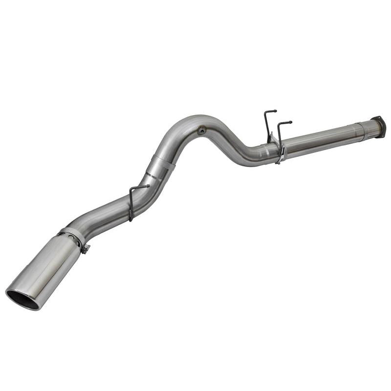 aFe LARGE BORE HD 5in 409-SS DPF-Back Exhaust w/Polished Tip 2017 Ford Diesel Trucks V8 6.7L (td)