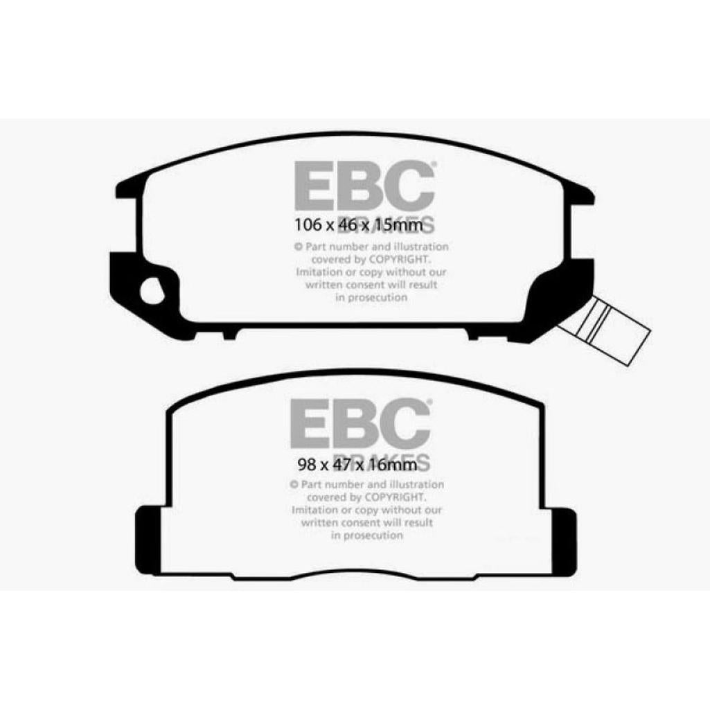 EBC Yellowstuff Rear Brake Pads for Toyota MR2 1985-1990 – High-Performance Street and Track Use