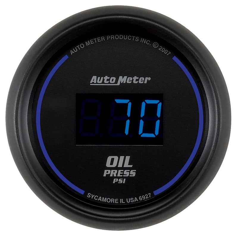 Autometer Cobalt Digital 52.4mm Black 0-100psi Oil Pressure Gauge-SR1 Performance