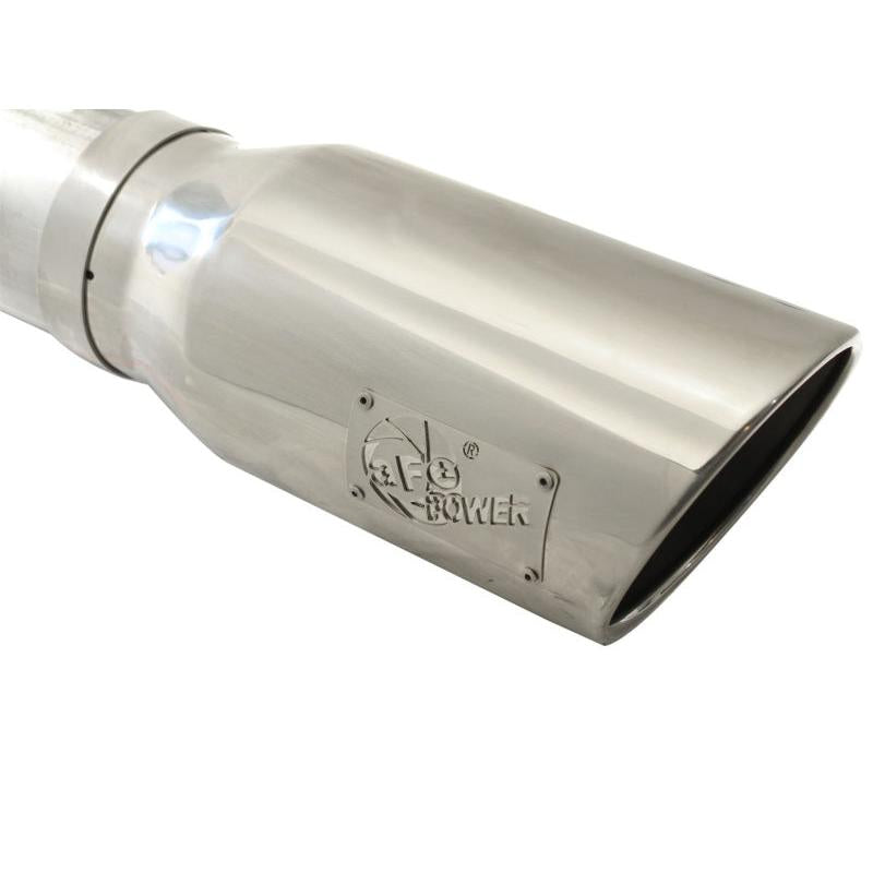 aFe Atlas 5in DPF-Back Aluminized Steel Exh Sys, Ford Diesel Trucks 08-10 V8-6.4L (td) Polished tip-SR1 Performance