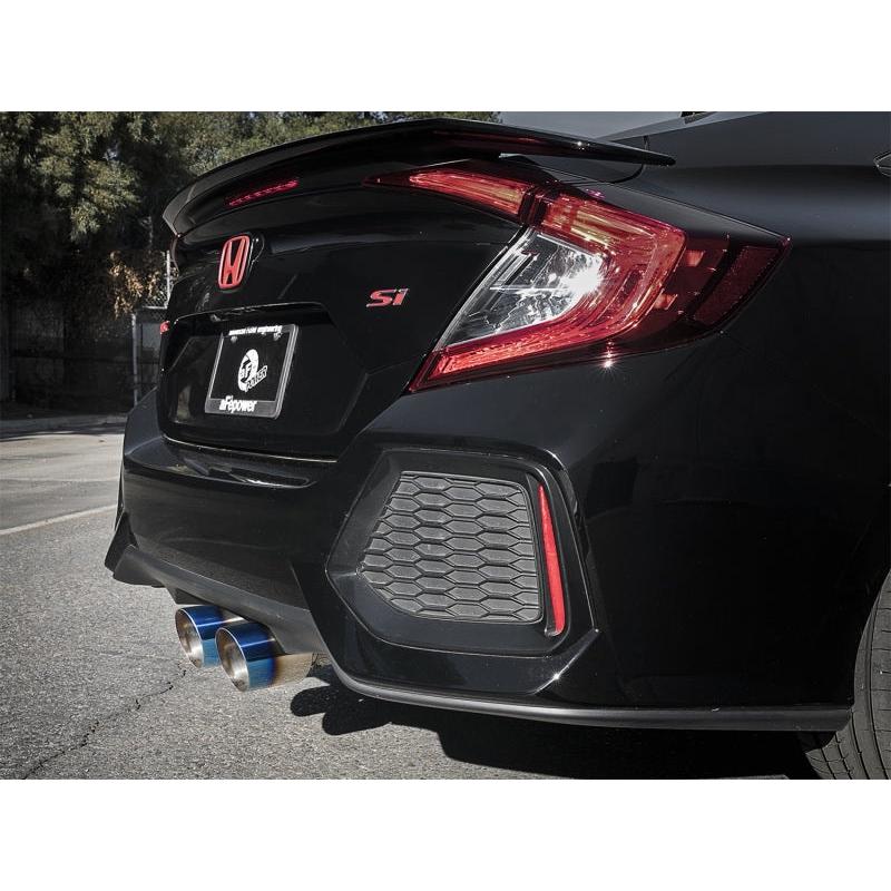 aFe Takeda 3in 304 SS Cat-Back Exhaust System w/ Blue Tips 2017+ Honda Civic Si 4Dr I4 1.5L (t)-SR1 Performance