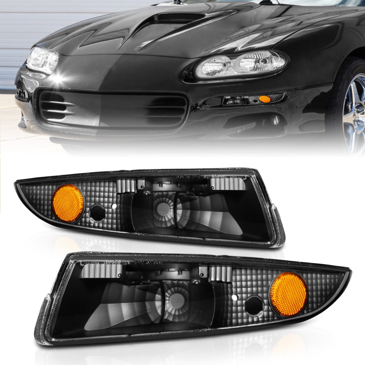 CHEVY CAMARO 93-02 EURO PARKING/SIGNAL LIGHTS BLACK AMBER