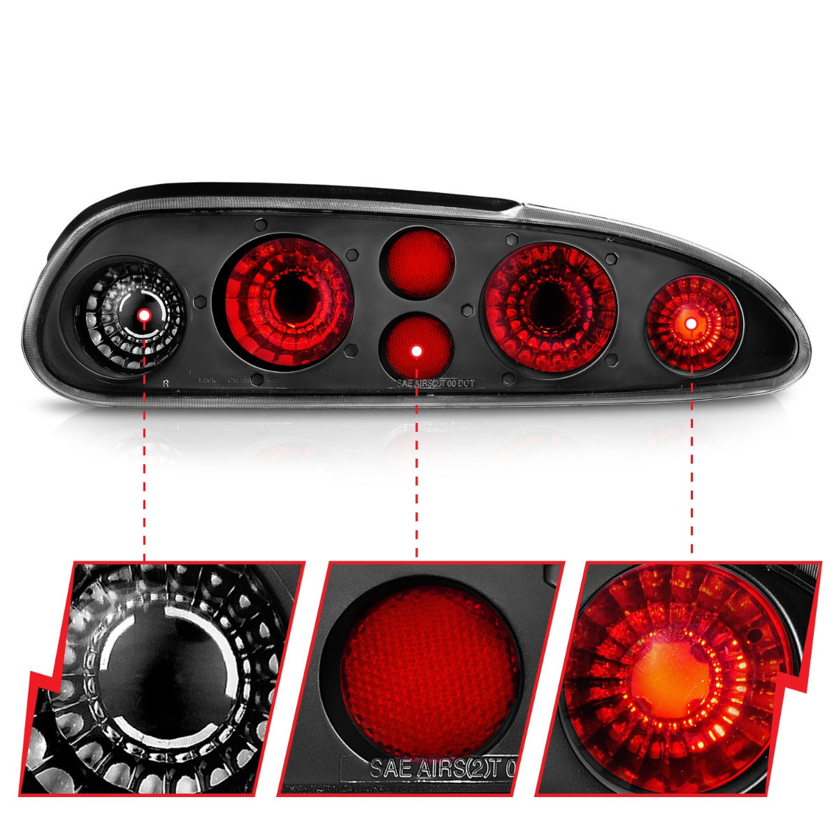 CHEVY CAMARO 93-02 TAIL LIGHTS BLACK