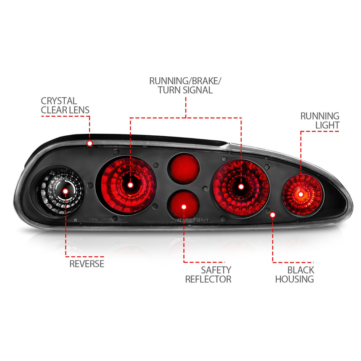CHEVY CAMARO 93-02 TAIL LIGHTS BLACK