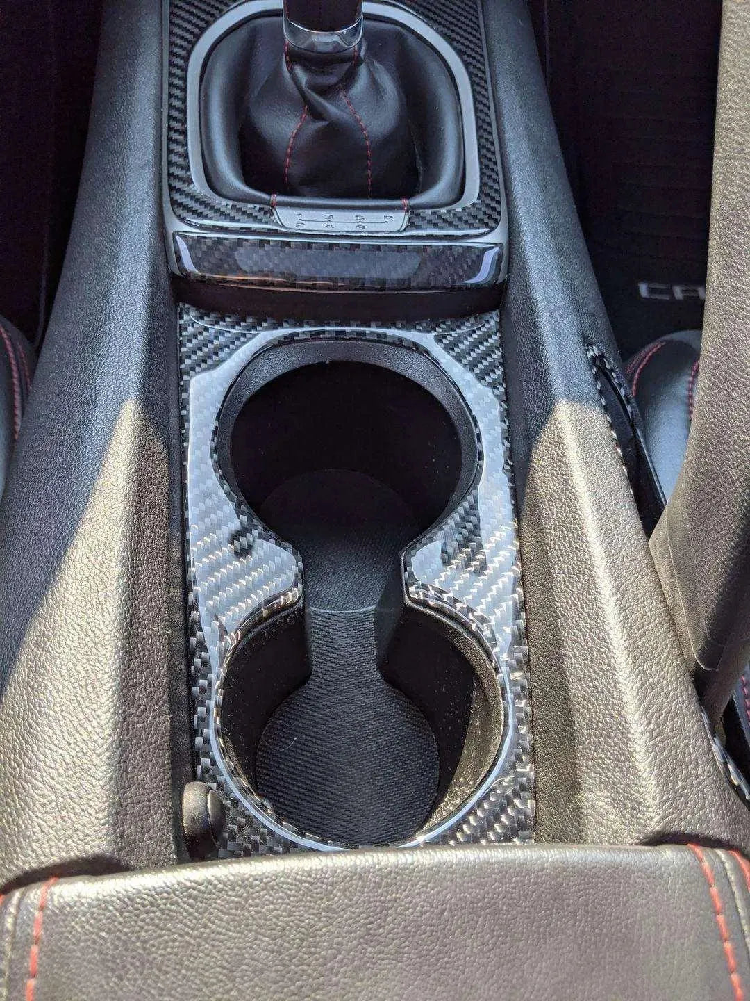 Carbon Fiber Cup Holder Panel Overlay for Chevrolet Camaro 2010-2015 - carbonaddons Carbon Fiber Parts, Accessories, Upgrades, Mods