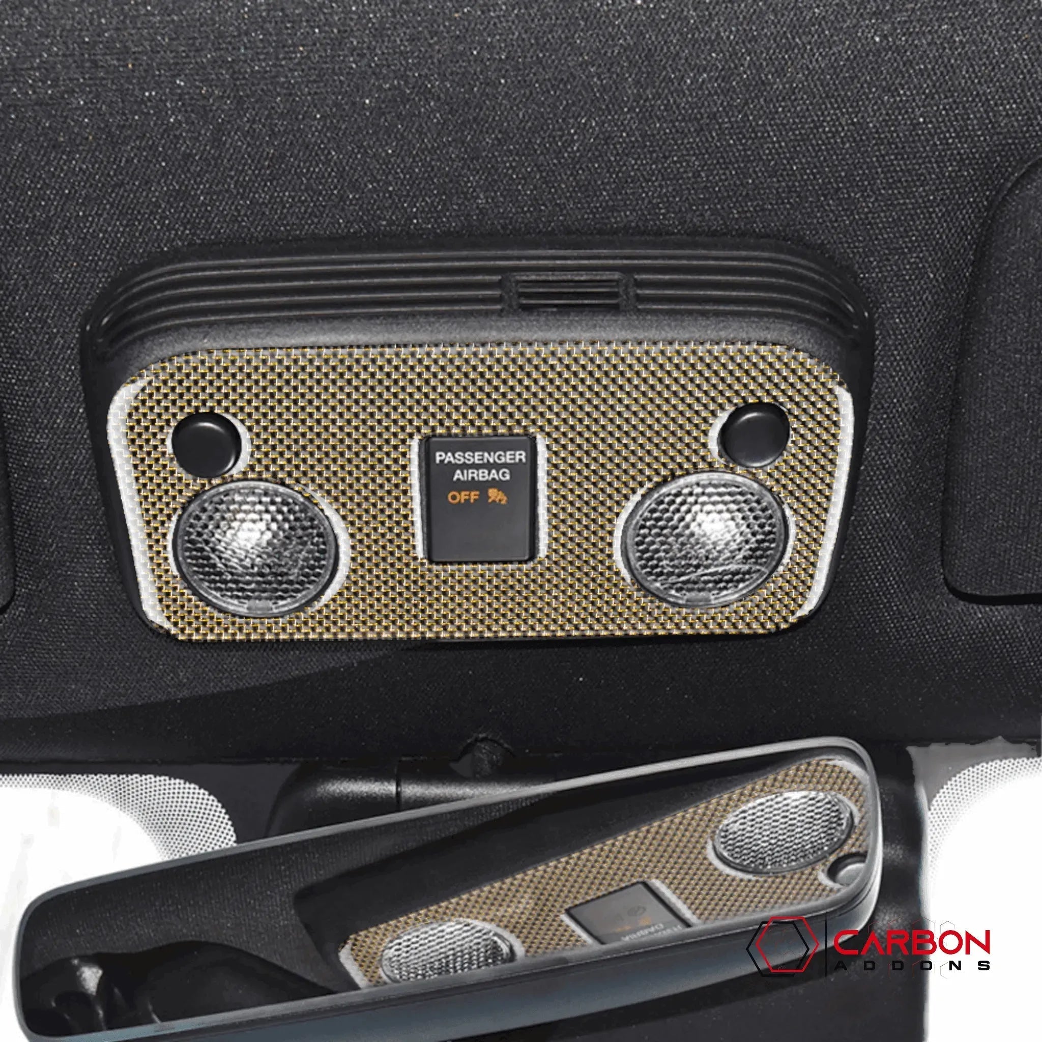 Carbon Fiber Overhead Dome Light Trim Overlay for Ford Mustang 2015-2023 - carbonaddons Carbon Fiber Parts, Accessories, Upgrades, Mods