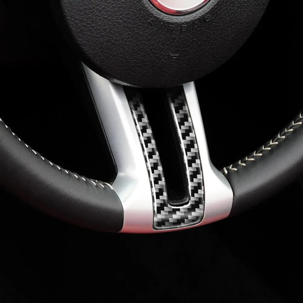 Carbon Fiber Steering Wheel Trim Interior Overlay For Ford Mustang 2010-2014 - carbonaddons Carbon Fiber Parts, Accessories, Upgrades, Mods