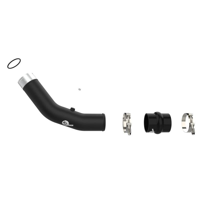 aFe 23-24 Ford Diesel Trucks V8-6.7L (td) BladeRunner 3in. Aluminum Hot Charge Pipe - Black-SR1 Performance