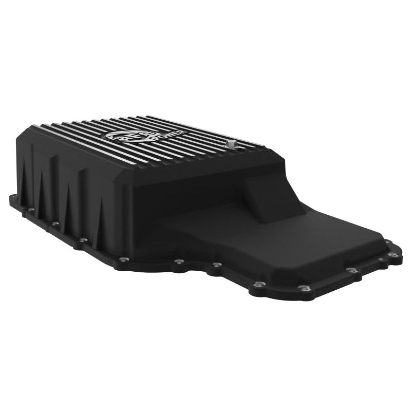 aFe 20-21 Ford Truck w/ 10R140 Transmission Pan Black POWER Street Series w/ Machined Fins-SR1 Performance