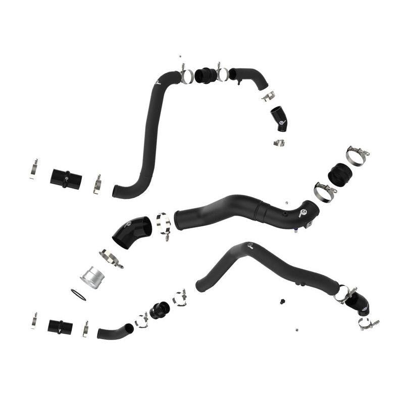 aFe BladeRunner 21-22 Ford F-150 Ecoboost V6-3.5L(tt) Aluminum Hot and Cold Charge Pipe Kit Black-SR1 Performance