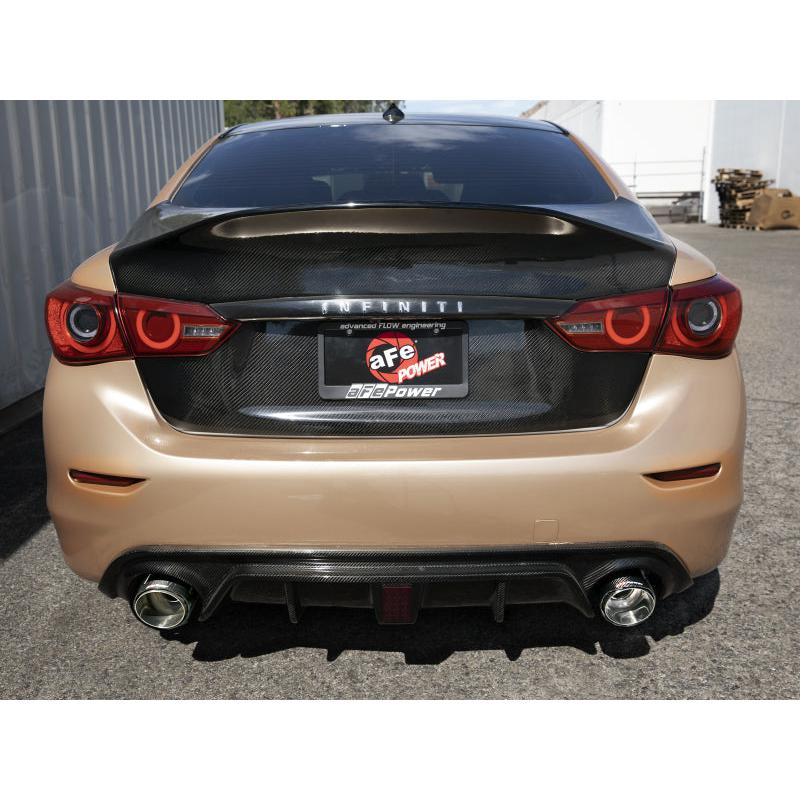 aFe 14-15 Infiniti Q50 (V37) V6 3.7L Takeda 2-1/2in SS Cat-Back Exhaust System w/ Carbon Fiber Tips-SR1 Performance