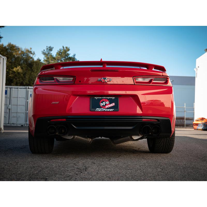 aFe POWER MACH Force-Xp 3in Axle-Back Exhaust 16-20 Chevrolet Camaro SS V8 6.2L w/Mufflers - Black-SR1 Performance