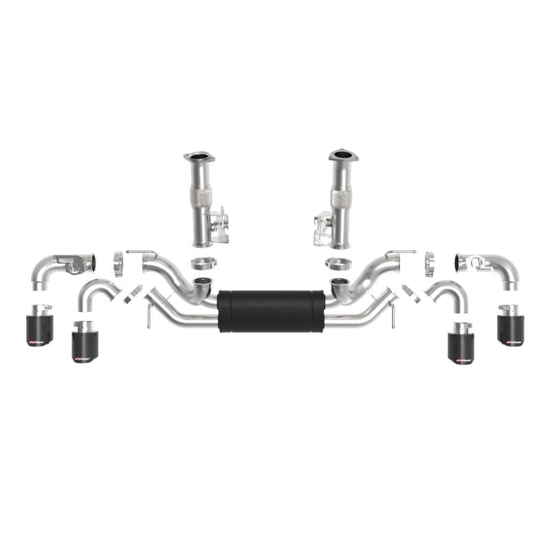 aFe MACH Force-Xp 3in to 2-1/2in 304SS Cat-Back 2020 Chevy Corvette (C8) 6.2L - Carbon Fiber Tip-SR1 Performance