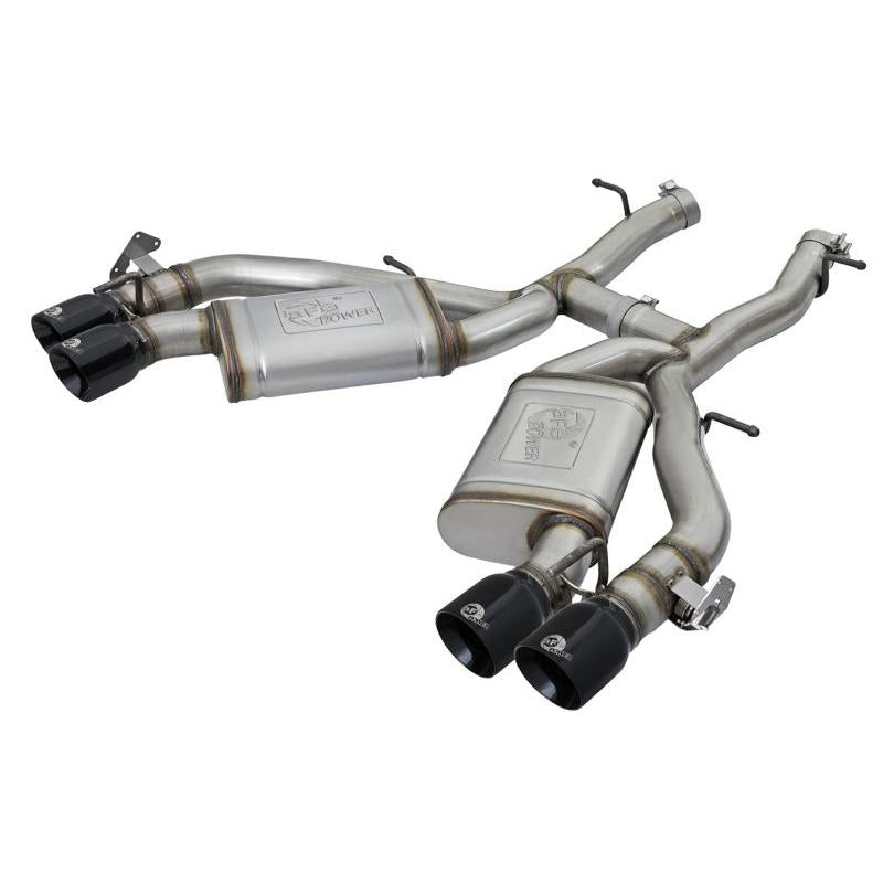 aFe MACHForce XP 3in 304 SS Axle-Back Exhaust Dual Exhaust (NPP) w/ Black Tips 16-17 Camaro SS V8