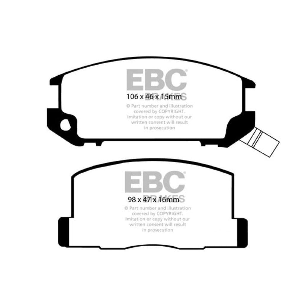 EBC Yellowstuff Rear Brake Pads for Toyota MR2 1985-1990 – High-Performance Street and Track Use
