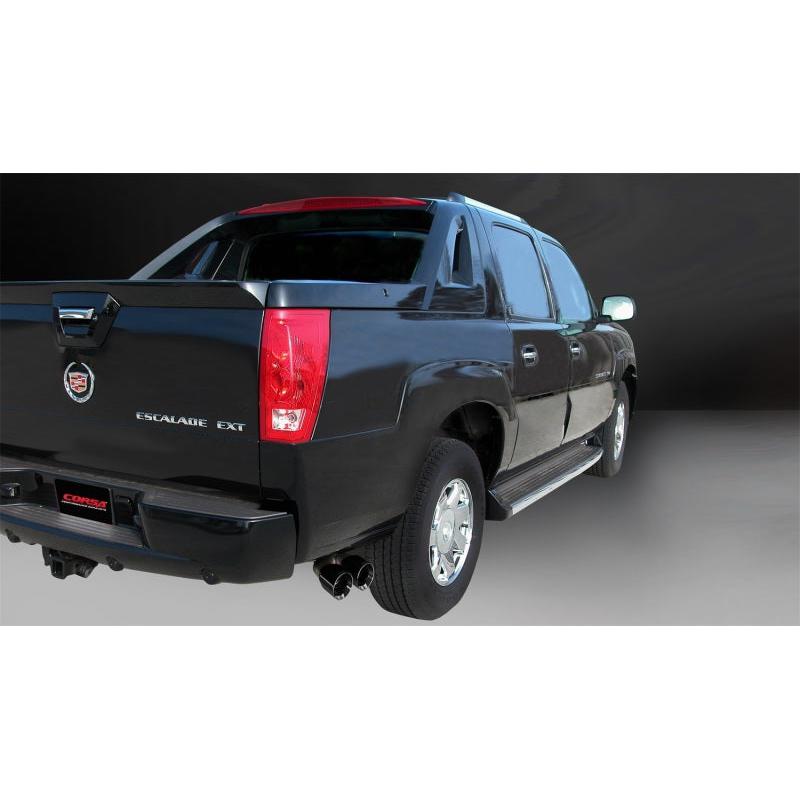 Corsa 2002-2006 Cadillac Escalade 6.0L V8 3in Cat-Back Single Side w Twin 4in Black Pro-Series Tips