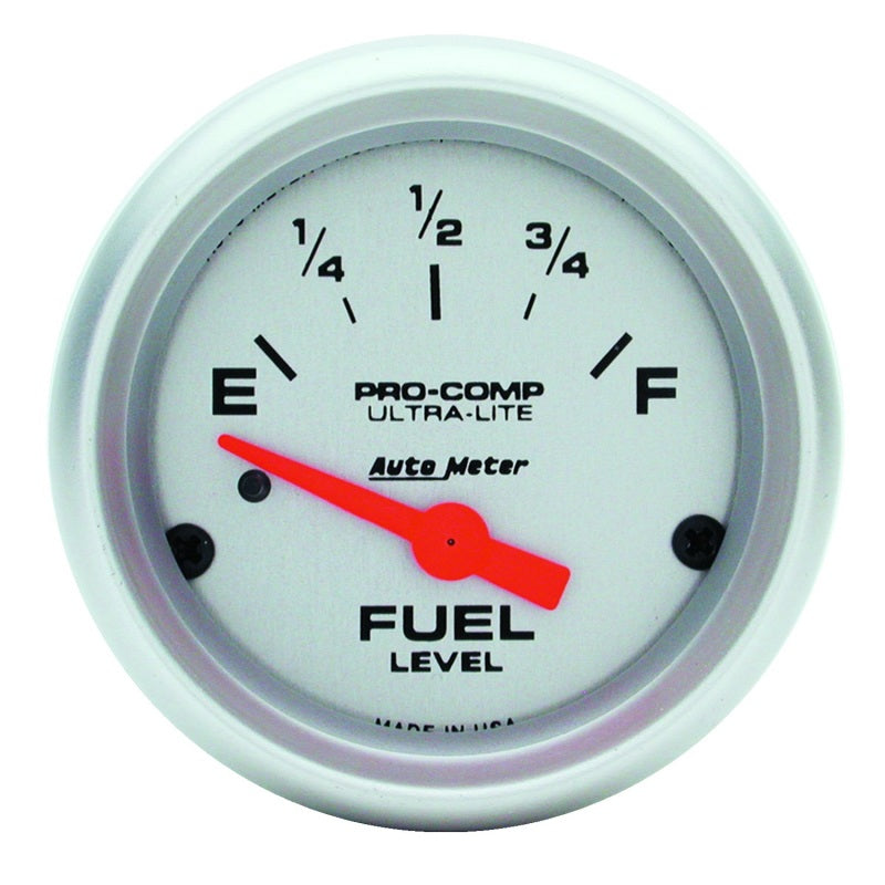 Autometer Ultra-Lite 52mm 0 OHMS Empty/90 OHMS Full Short Sweep Electronic Fuel Level Gauge-SR1 Performance