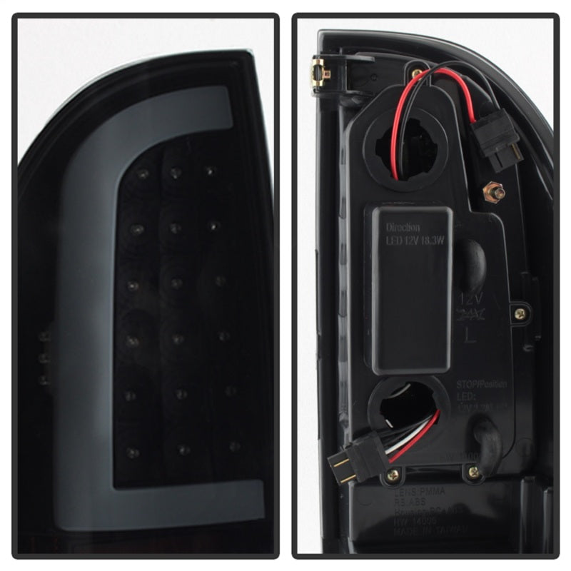 xTune 05-15 Toyota Tacoma (Excl LED Tail Lights) LED Tail Lights - Blk Smk (ALT-ON-TT05-LBLED-BSM)