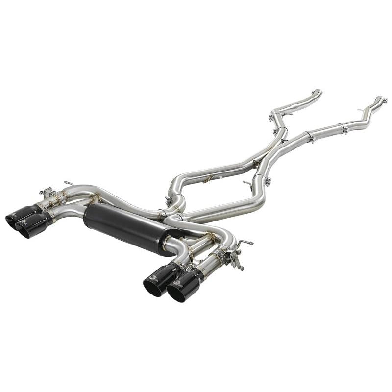 aFe MACH Force-Xp 3.5in. 304 SS C/B Exhaust System 15-18 BMW X5 M (F85) V8-4.4L (tt) - Black Tip-SR1 Performance