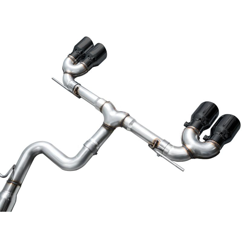 AWE MK8 Volkswagen Golf R 3in Track Edition Quad Exhaust - Diamond Black Tips-SR1 Performance