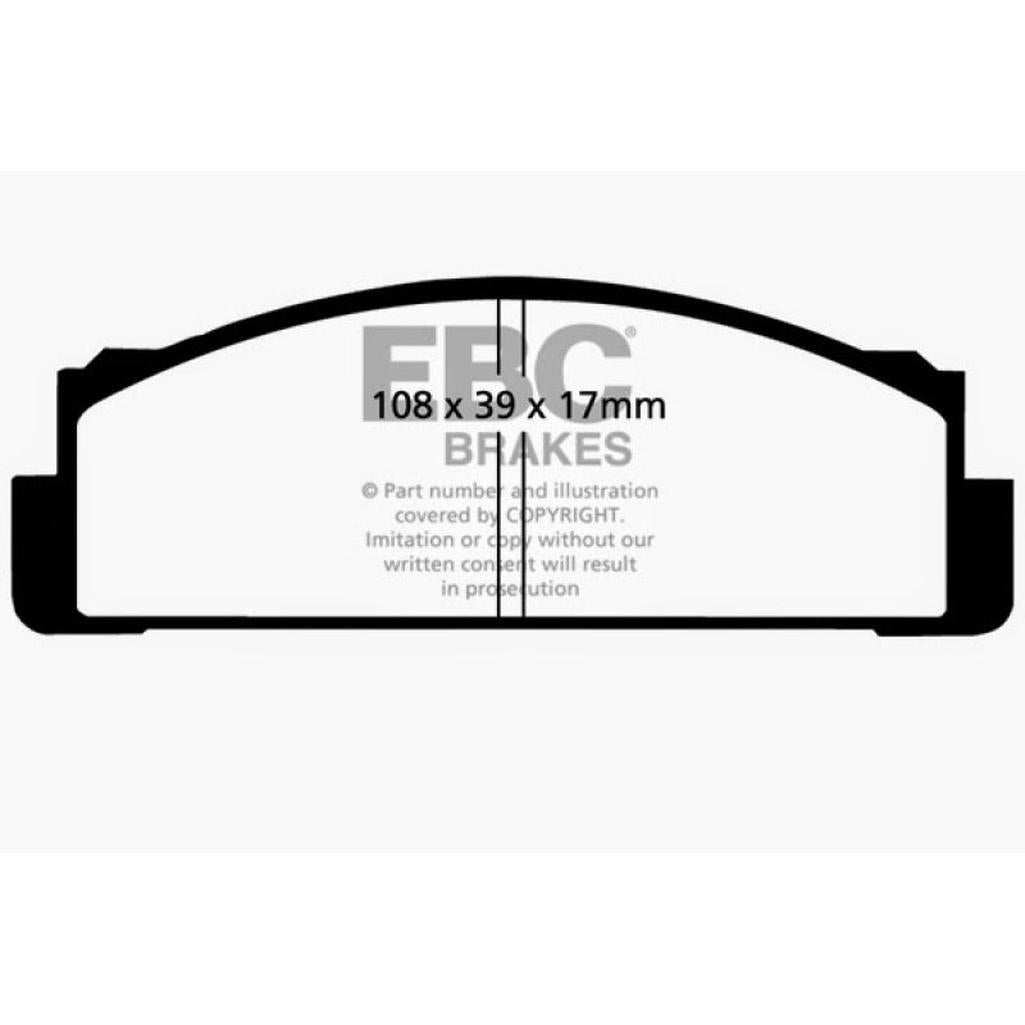 EBC Greenstuff 2000 Series Front Brake Pads for Fiat 124 and X-1/9 - Part No. DP2116