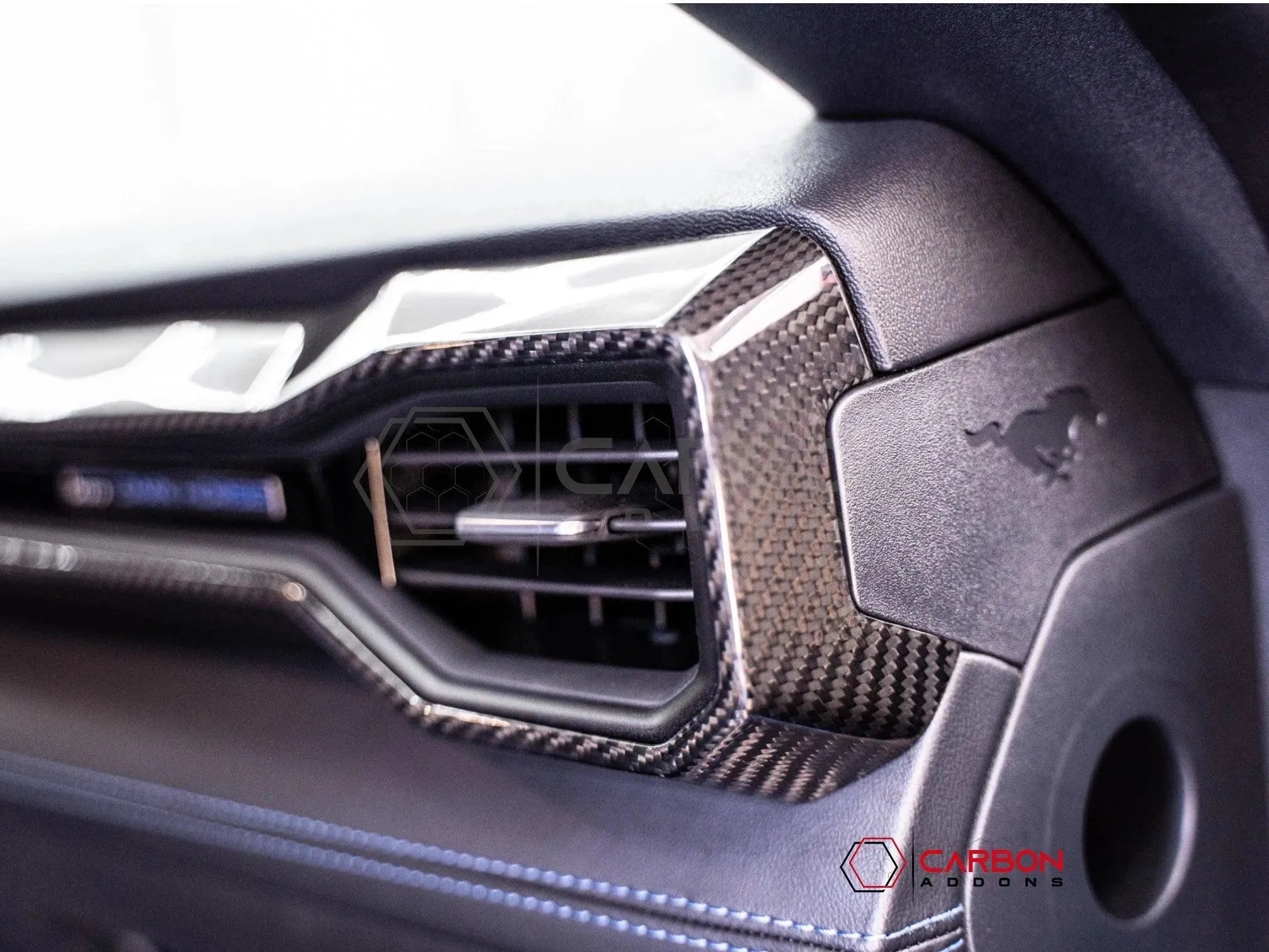 [Coming Soon] 2024-Up S650 Ford Mustang Hard Carbon Fiber Passenger Side Dashboard Trim Cover - carbonaddons Carbon Fiber Parts, Accessories, Upgrades, Mods