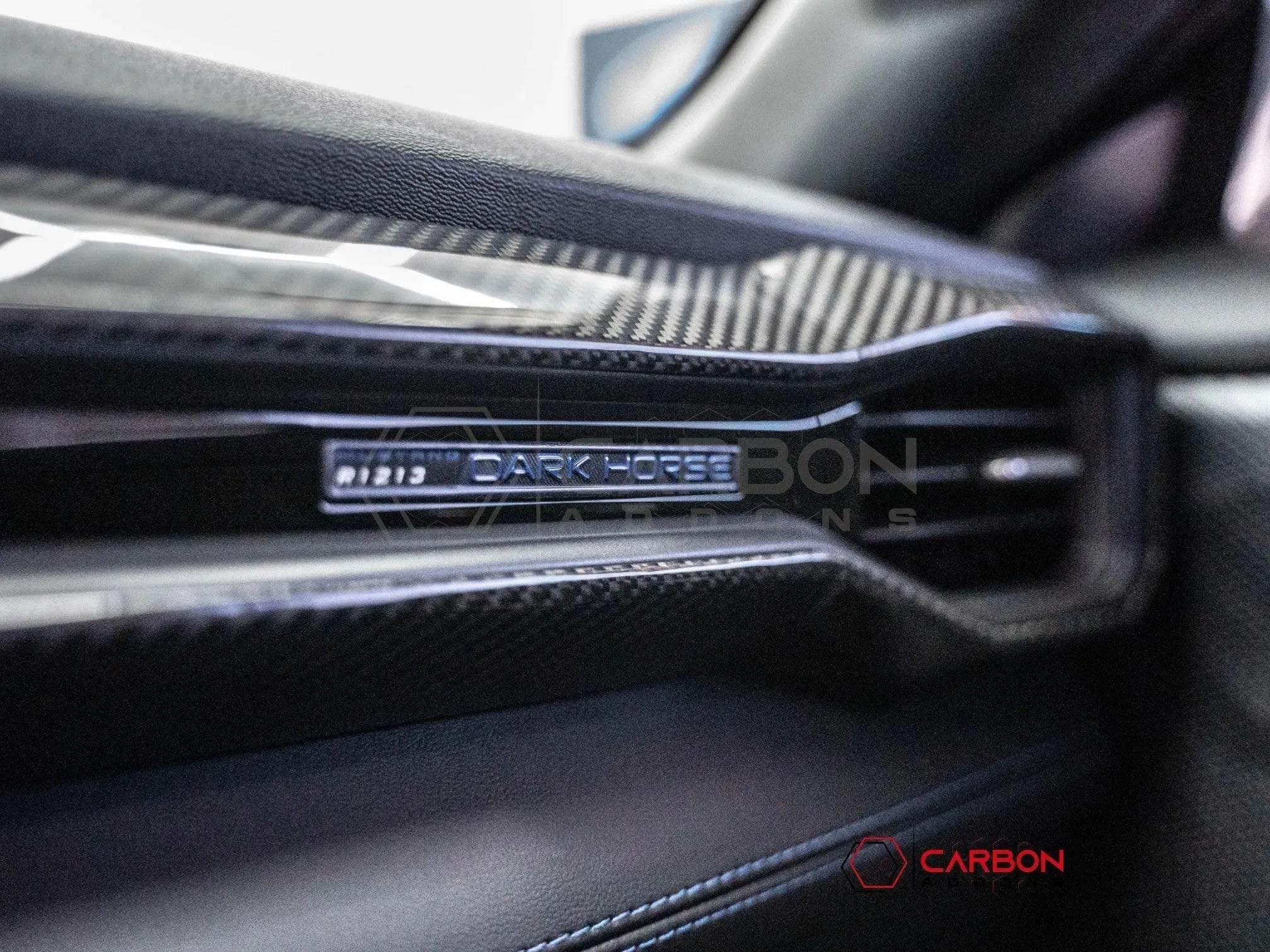 [Coming Soon] 2024-Up S650 Ford Mustang Hard Carbon Fiber Passenger Side Dashboard Trim Cover - carbonaddons Carbon Fiber Parts, Accessories, Upgrades, Mods